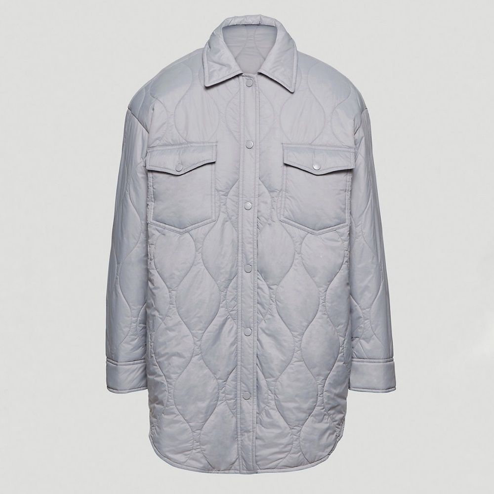 Aritzia Wilfred Free The Ganna Insulated Shirt Jacket in Blue Size XL